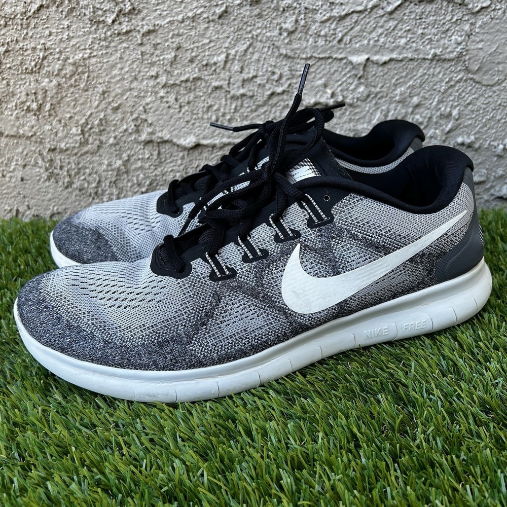 Nike Shoes Men Size 14 Free RN 2017 Wolf Grey Running Gym Sneakers 880839-002